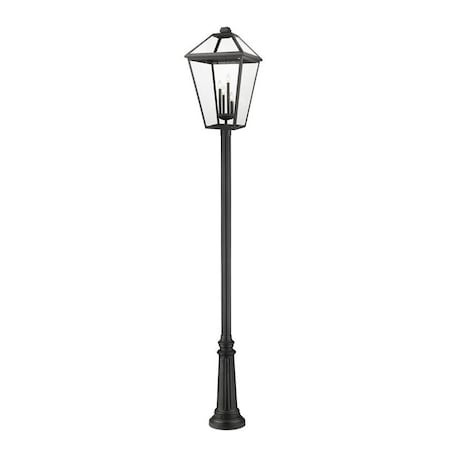 Z-Lite Talbot 4 Light Outdoor Post Mounted Fixture, Black & Clear Beveled 579PHXLXR-511P-BK